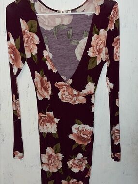 Heart Hips Burgundy Floral Dress